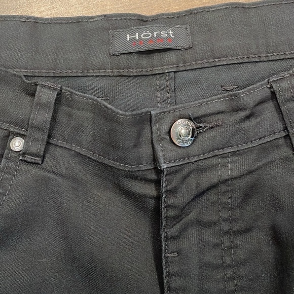 Horst W36 black stretch jeans with logo plate on back short inseam - Picture 2 of 11